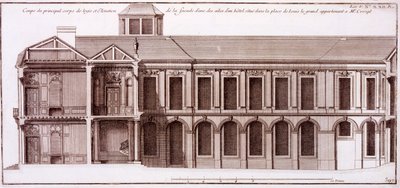 Fassade eines Teils des Hauses von Monsieur Crozat, Place Louis le Grand, Paris, aus 